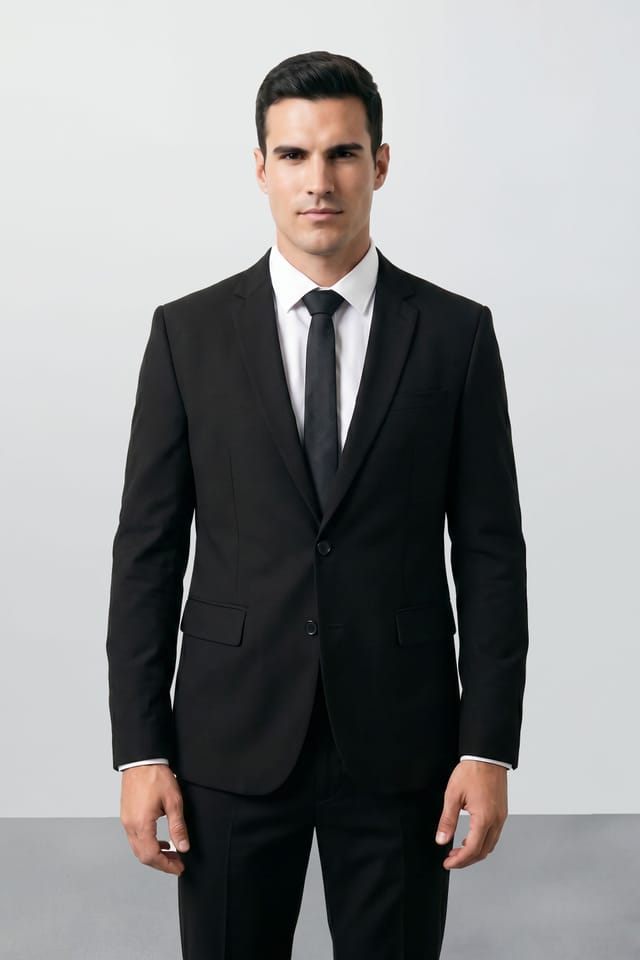 Burton Burton Men's Plus & Tall Black Essential Suit Jacket - 3