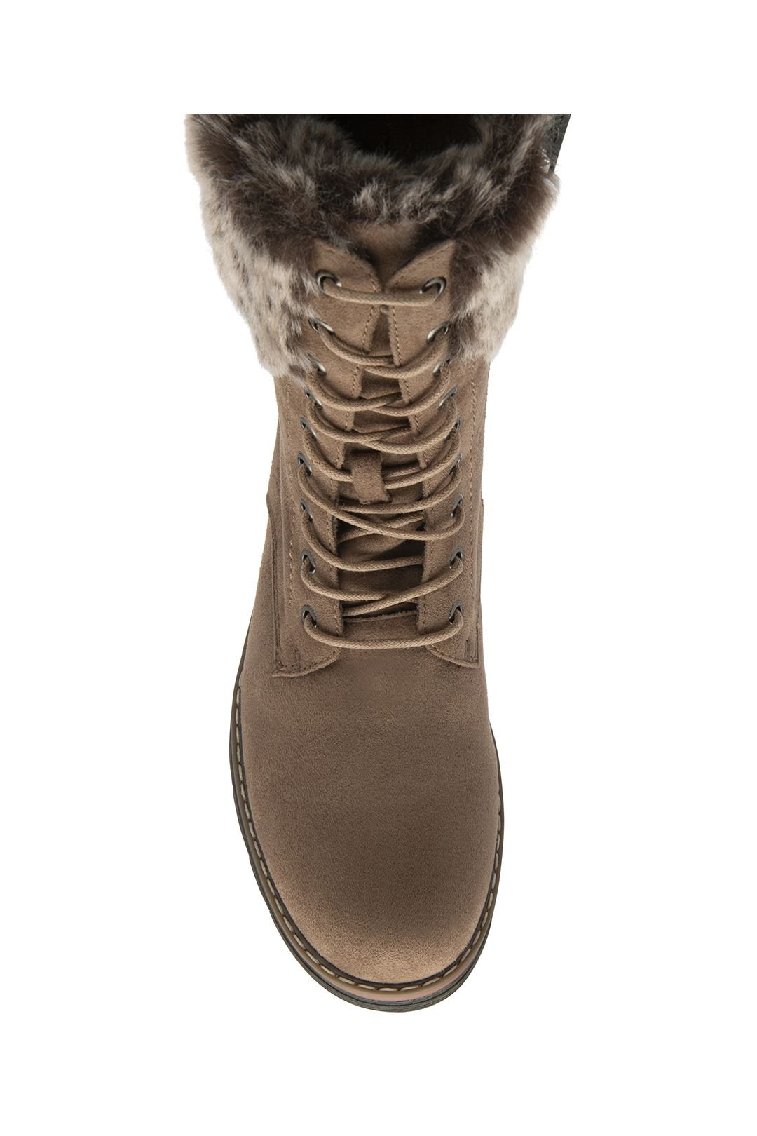 Lotus Lotus Women's 'Asha' Lace-Up Mid-Calf Boots in Taupe - 4