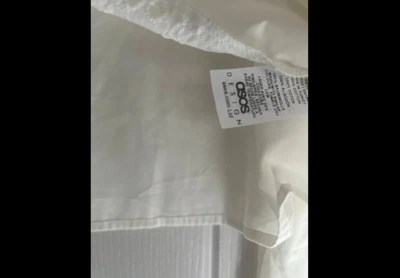 ASOS New ASOS cotton ivory tie feint wide sleeve Broderie detail big collar summer blouse top large 16-18