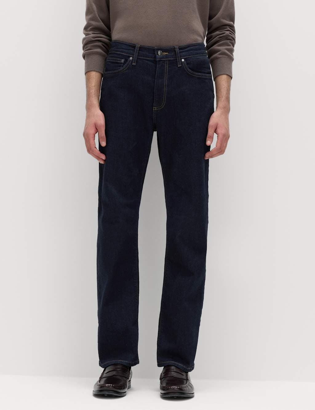 Marks & Spencer M&S Straight Fit Stretch Jeans Dark Indigo