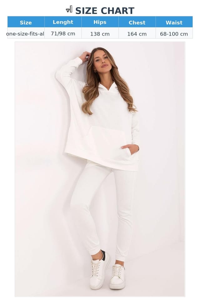 Love Lace Love Lace Women's Cotton Polyester Kangaroo Pocket Tracksuit Set in White - 3