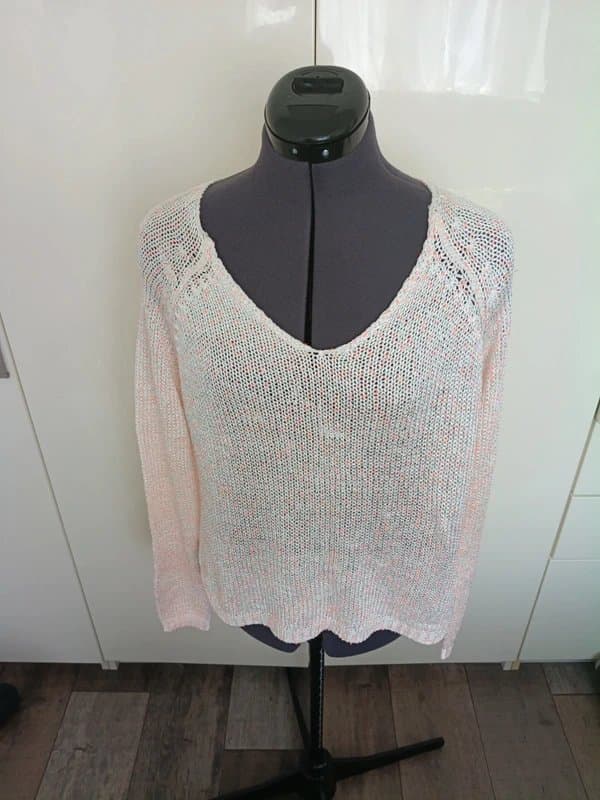 New Look Ladies New Look orange and white jumper size 14