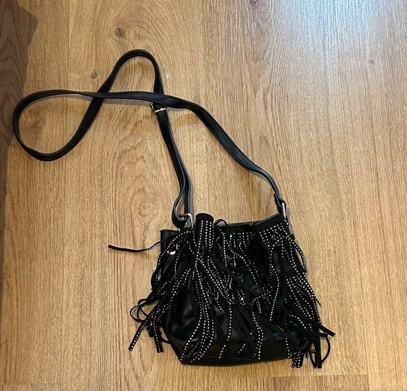 New Look Black sparkly bucket side bag