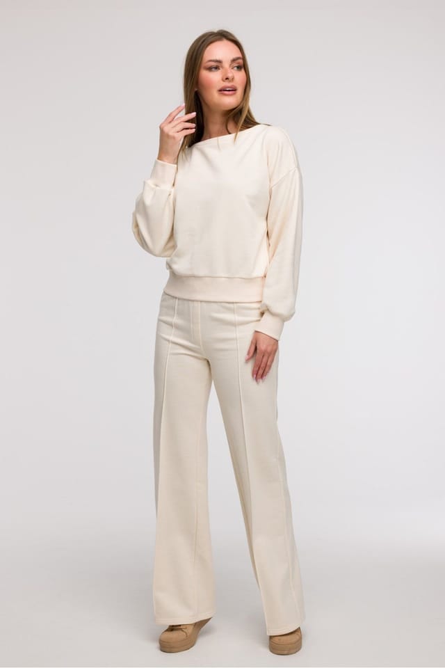 Love Lace Love Lace Women's Feminine Wrap Open Back Blouse Loose Fit in Beige - 2
