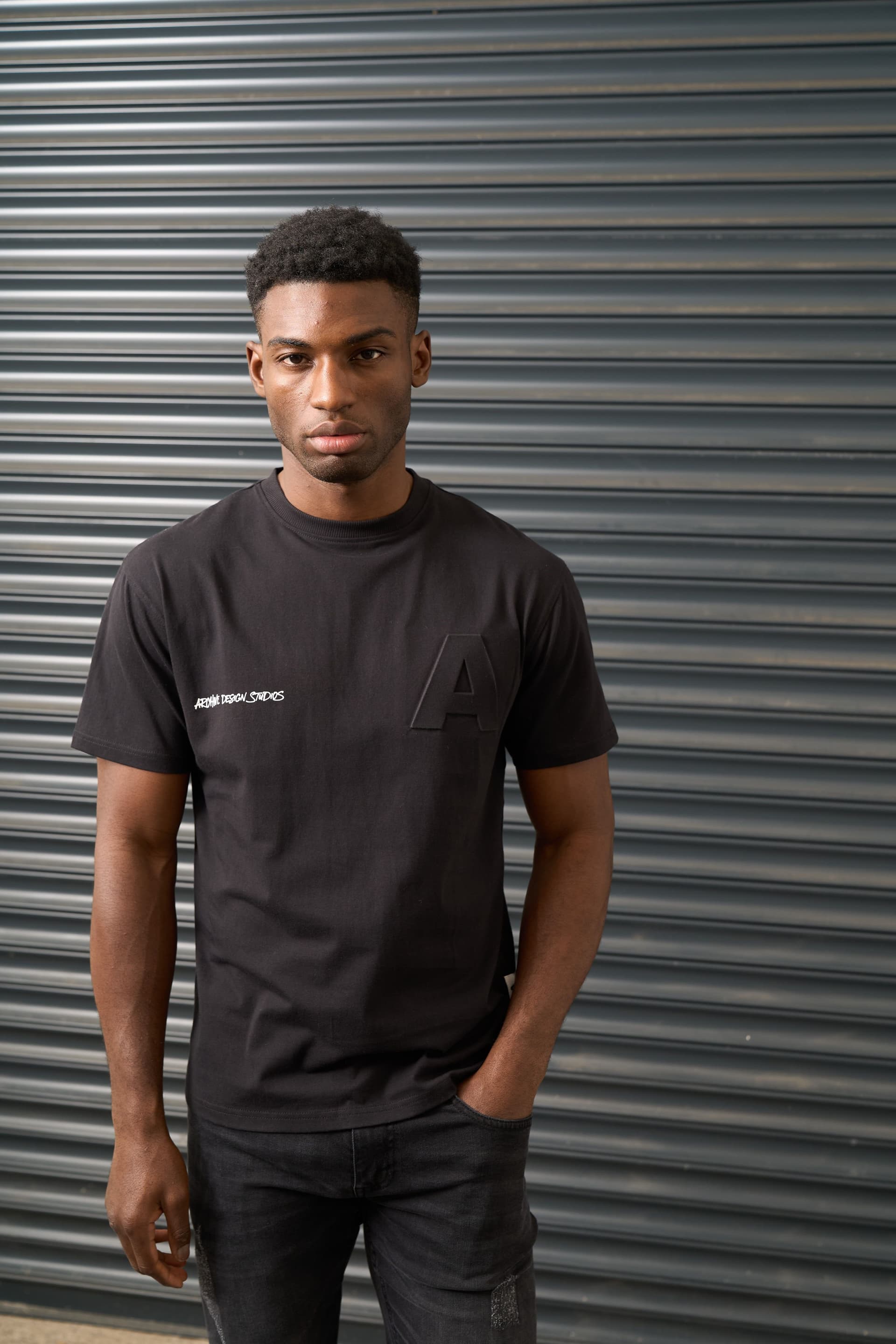 Archive Design Studios Archive Design Studios Men's Bossed T-Shirt in Black