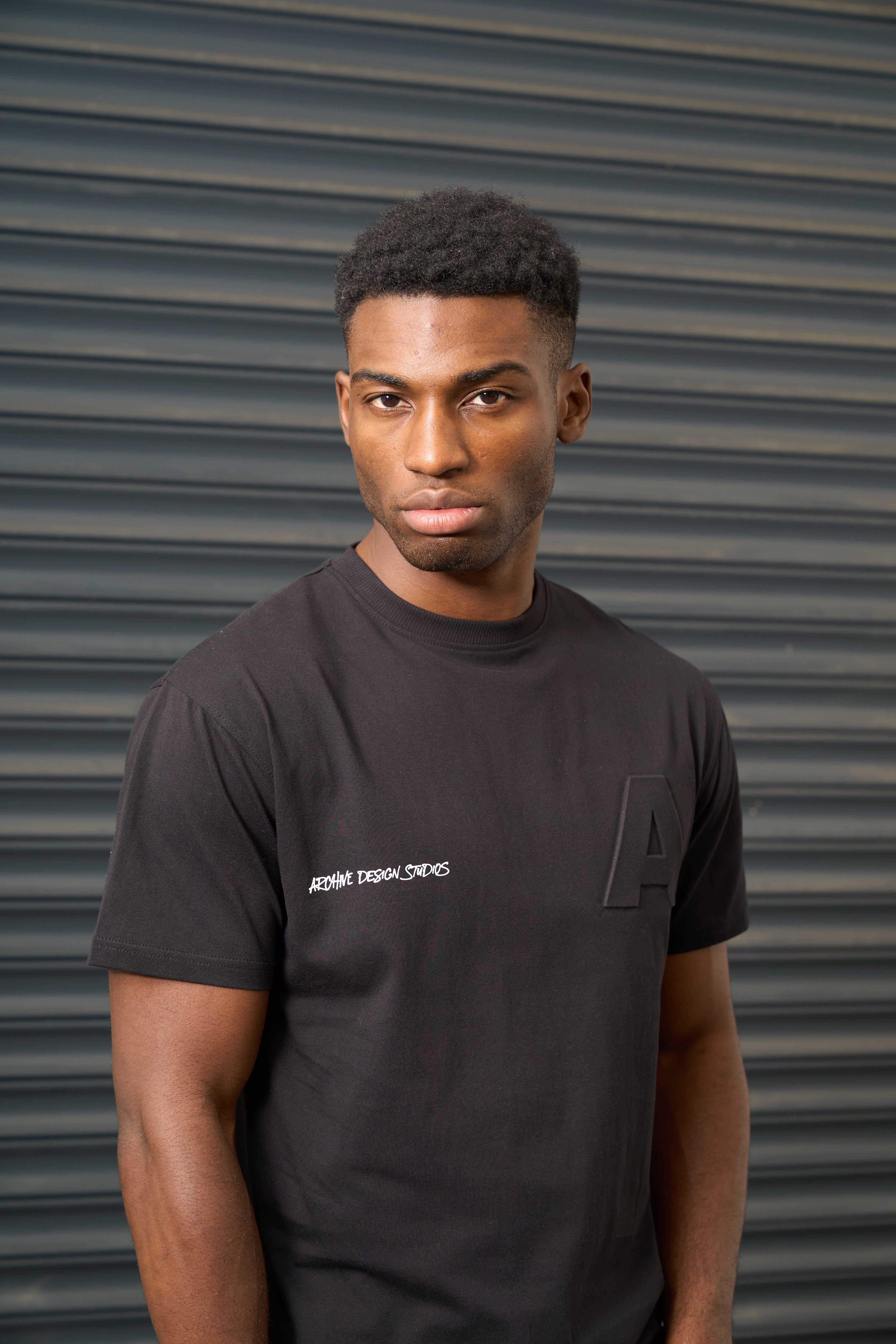 Archive Design Studios Archive Design Studios Men's Bossed T-Shirt in Black - 3
