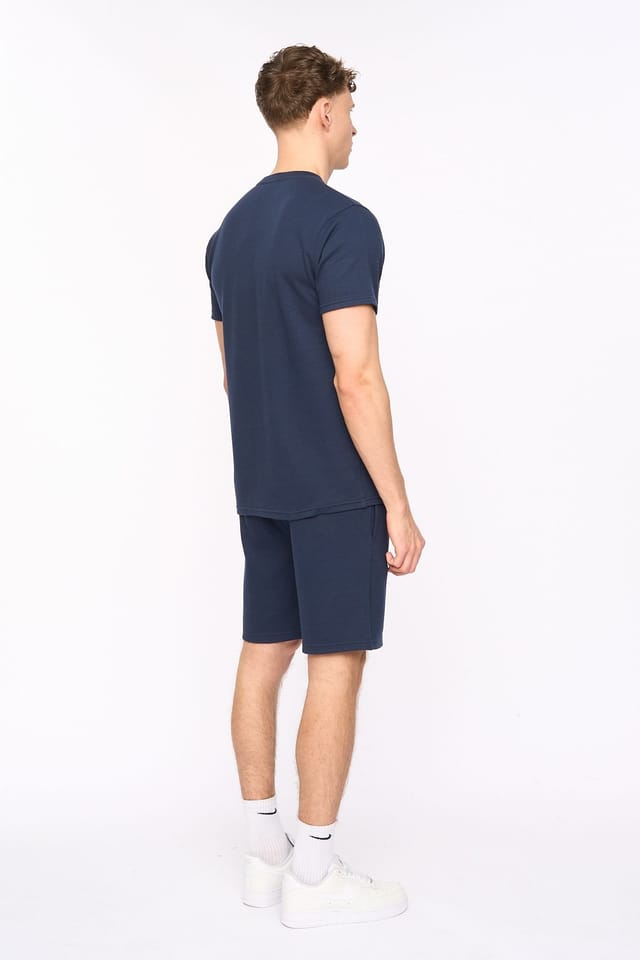 Duck and Cover Duck and Cover Men's Sherborn Textured Crew Neck T-Shirt with Embroidery in Navy - 3