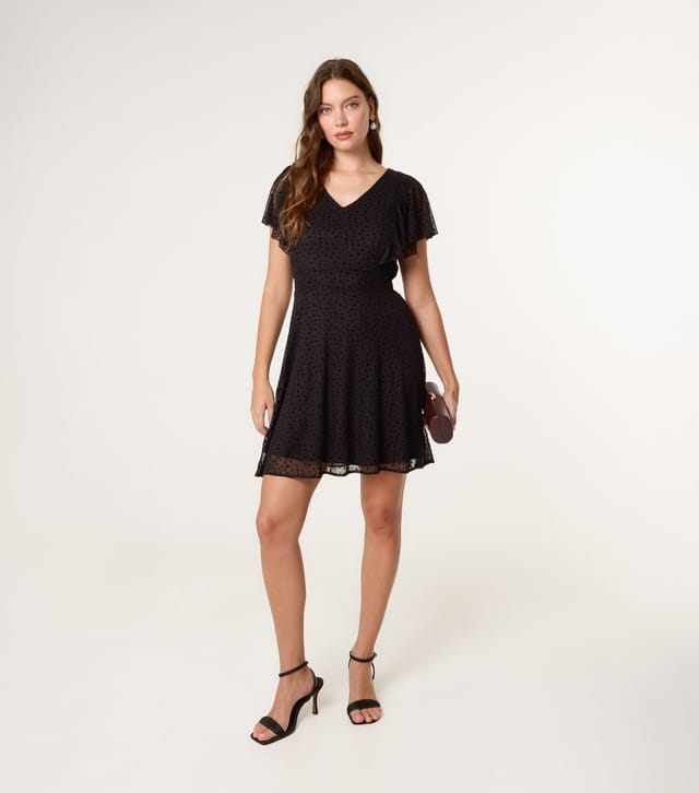 Blue Vanilla Women's Black Flared Mini Dress Blue Vanilla New Look - 2