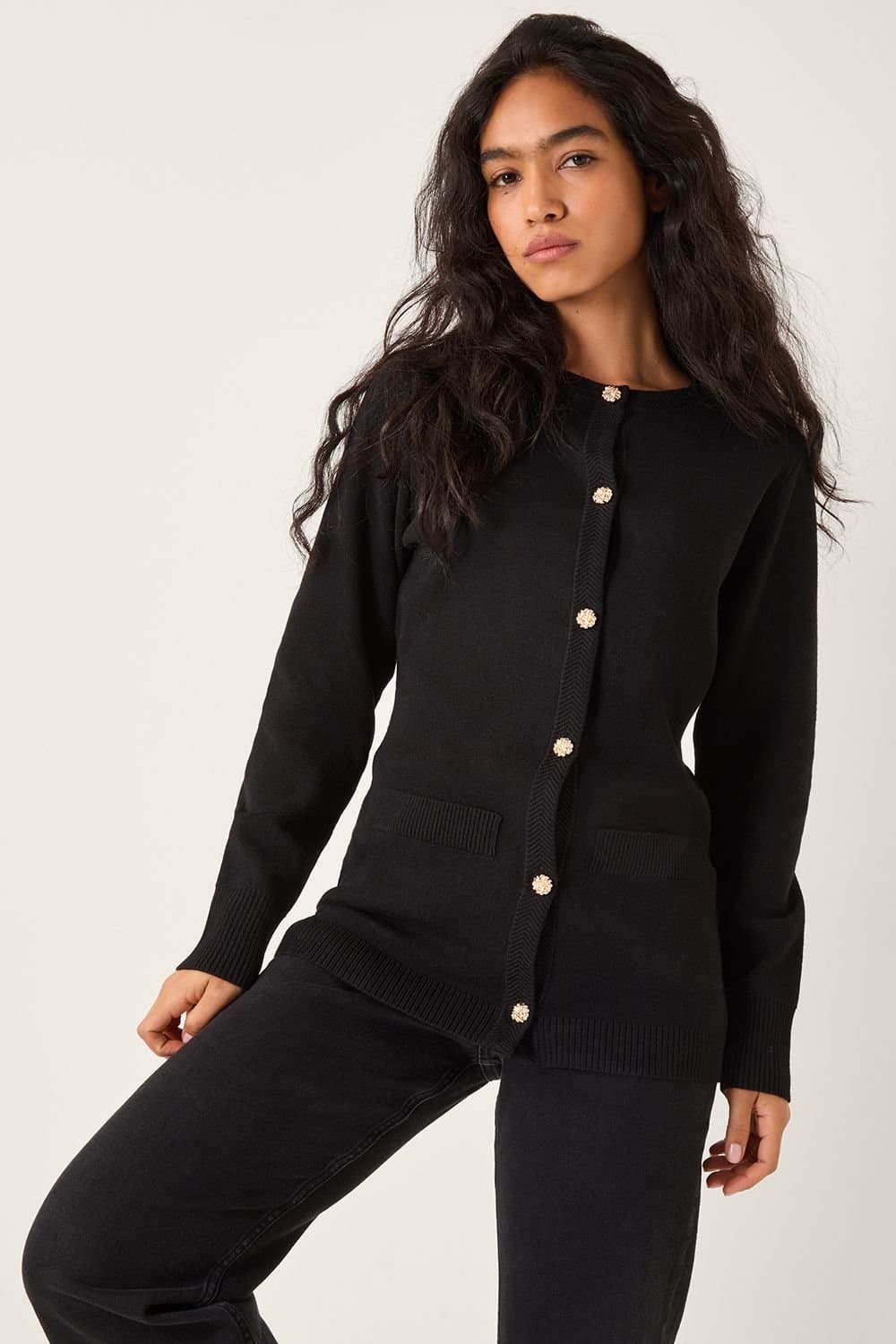 Monsoon Monsoon Women's Coleen Plain Cardigan Black