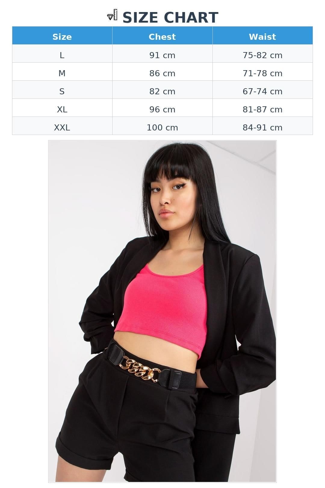 Love Lace Love Lace Women's Elegant Lined Jacket & High Rise Shorts Set in Black - 4