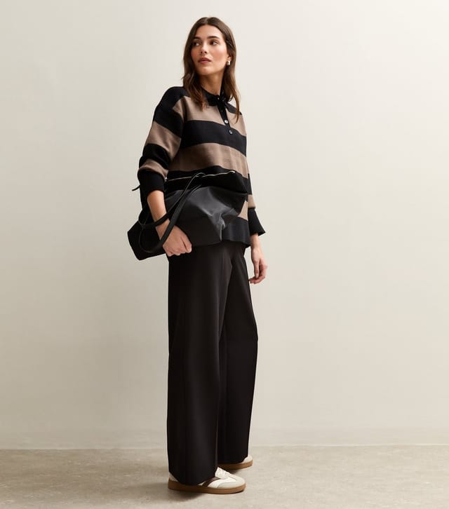 New Look Women's Black Pull On Wide Leg Trousers New Look - 3