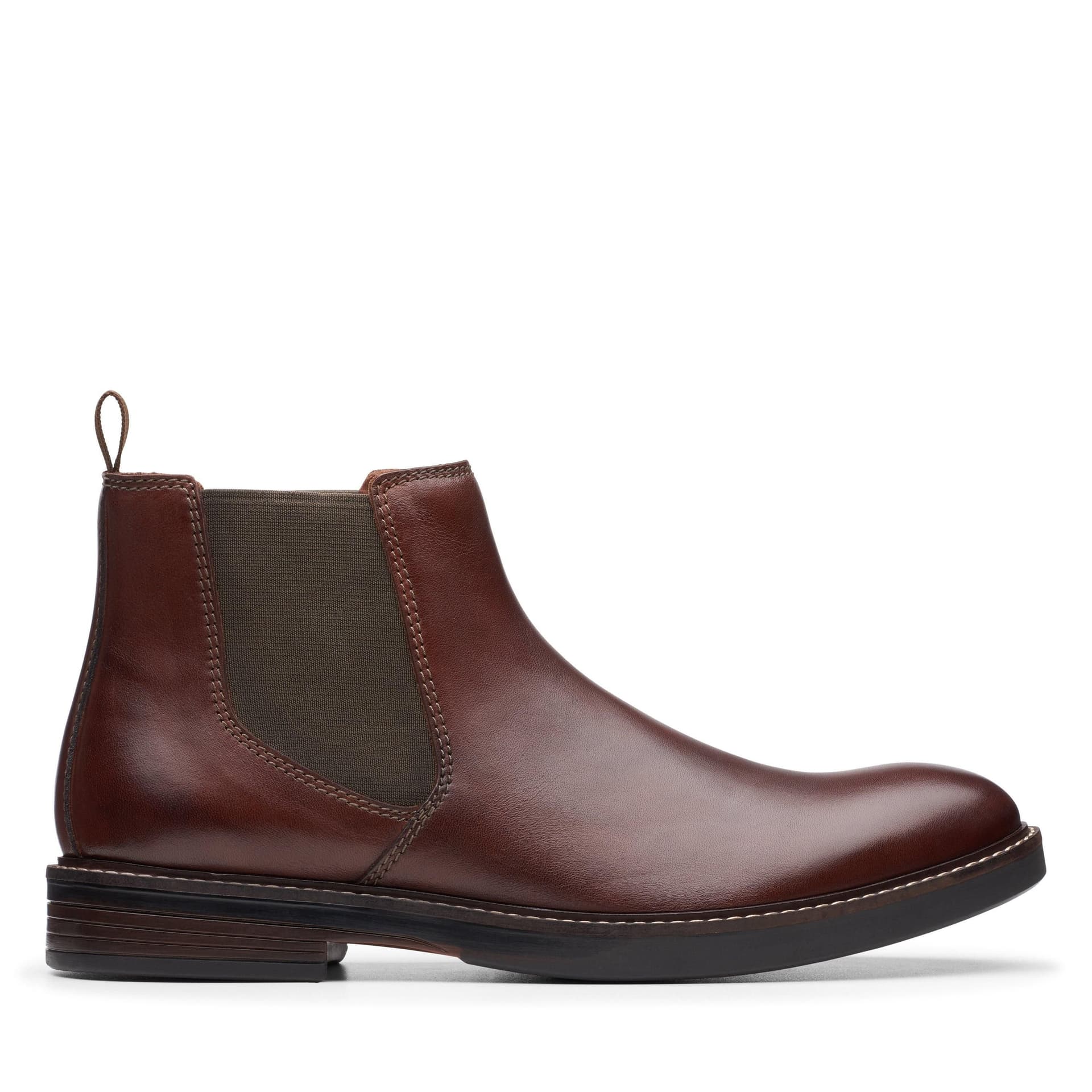 Clarks Clarks Men's Paulson Up Mahogany Leather Ankle Boots, Chelsea Boots in Brown