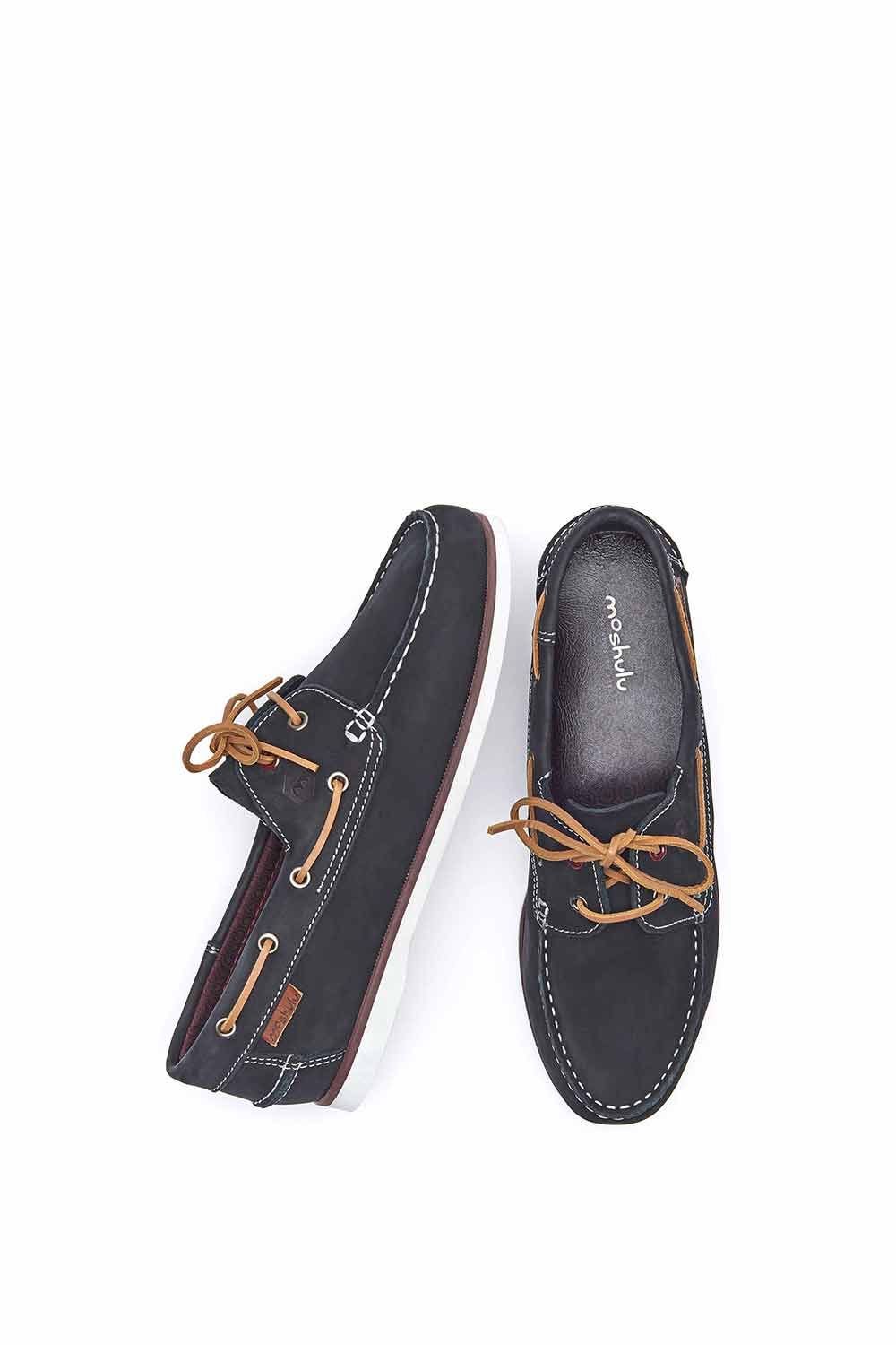 Moshulu Moshulu Men's 'Kingsand' Nubuck Deck Shoes in Navy - 2