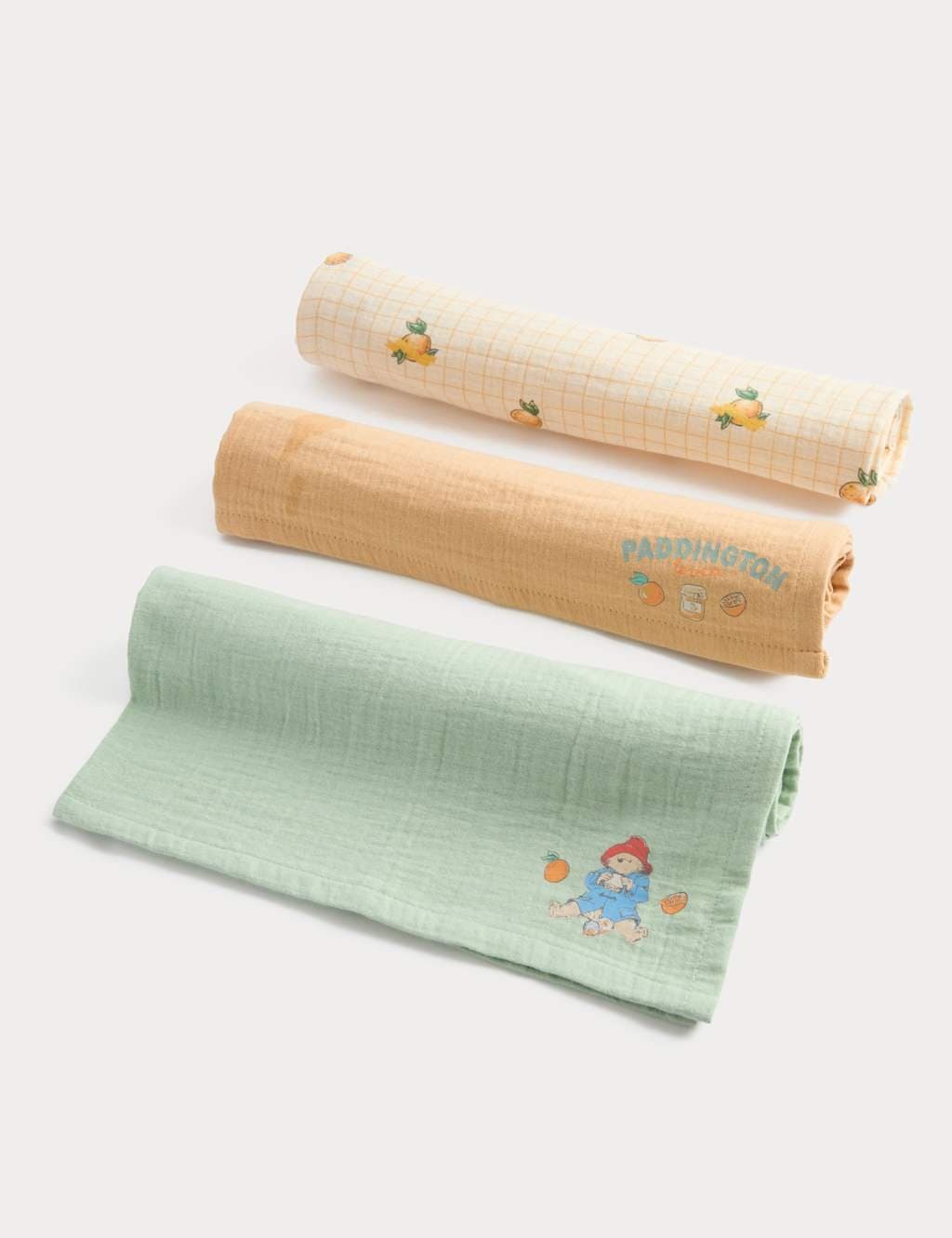 Marks & Spencer M&S 3 Pack Pure Cotton Paddington™ Muslins Multi