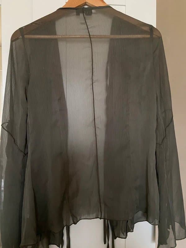 Topshop Topshop khaki rippled blouse