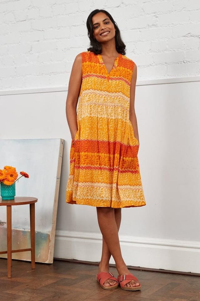 Nomads Clothing Nomads Clothing Women's Crinkle Gathered Tunic Dress in Yellow - 3