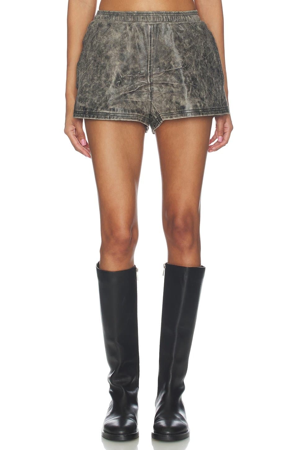 revolve Mid Rise Leather Mini Short