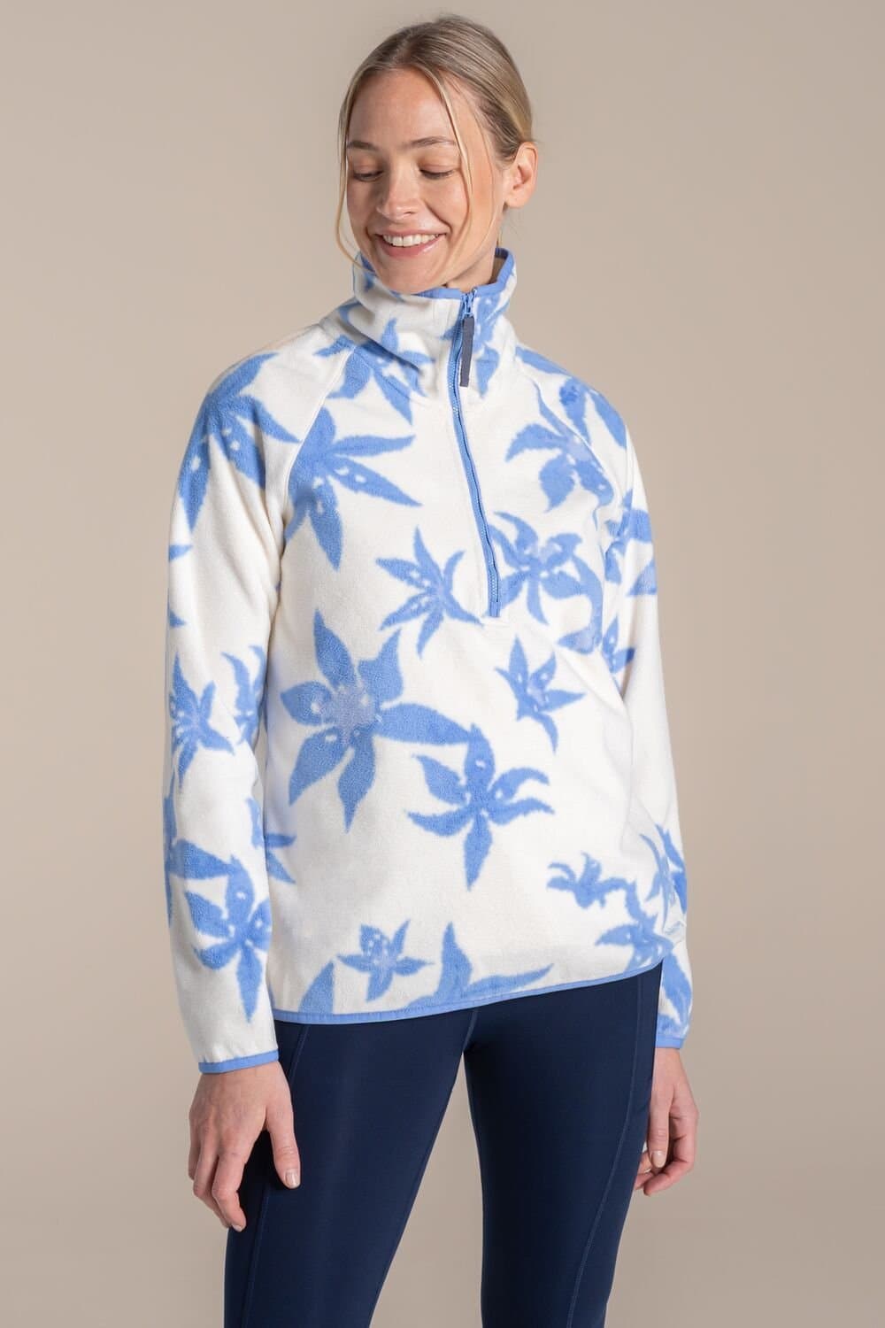 Craghoppers Craghoppers Women's National Trust Reedmace Half Zip Fleece in Off-White
