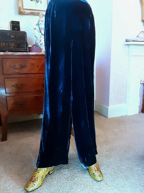 Kaliko Kaliko, purple silk velvet palazzo pants (high waisted) 10