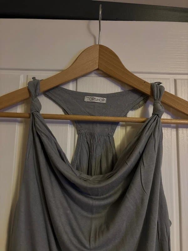 Topshop Topshop Vintage 00’s Embellished Racer-Style Back Top, Size 12