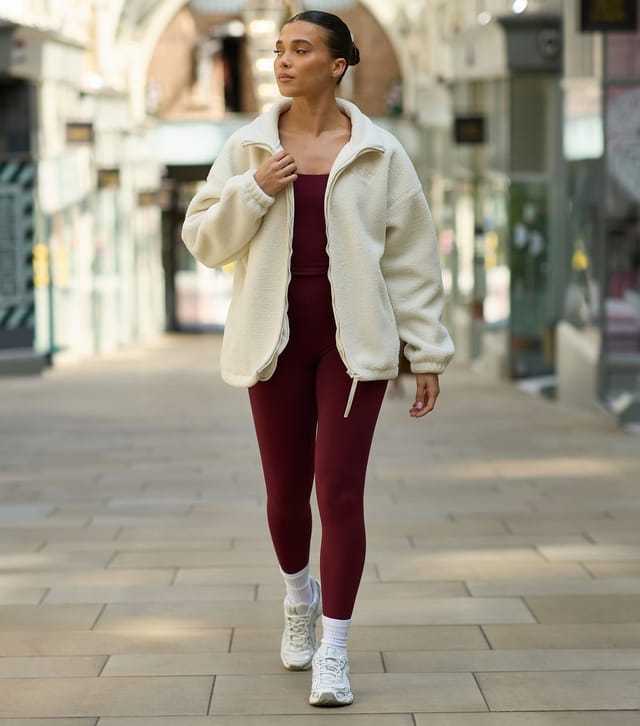 Gym King Women's Women's Cream Borg Zip Jumper Gym King New Look - 2