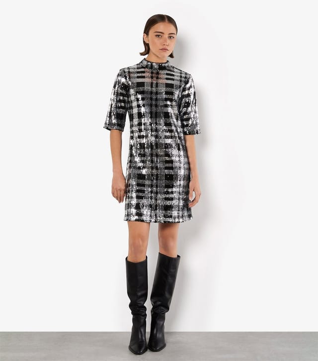 Apricot Women's Black Sequin Mock Neck Bodycon Dress Apricot New Look - 2