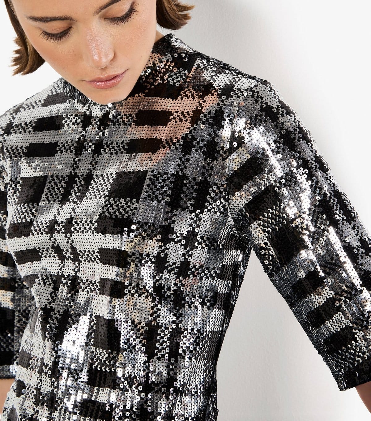 Apricot Women's Black Sequin Mock Neck Bodycon Dress Apricot New Look - 4