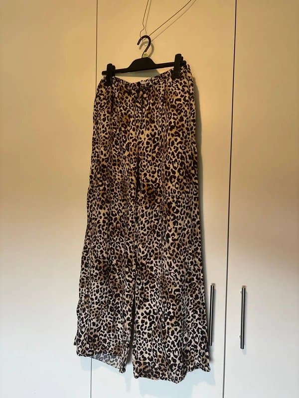Bershka Leopard Satin Trousers