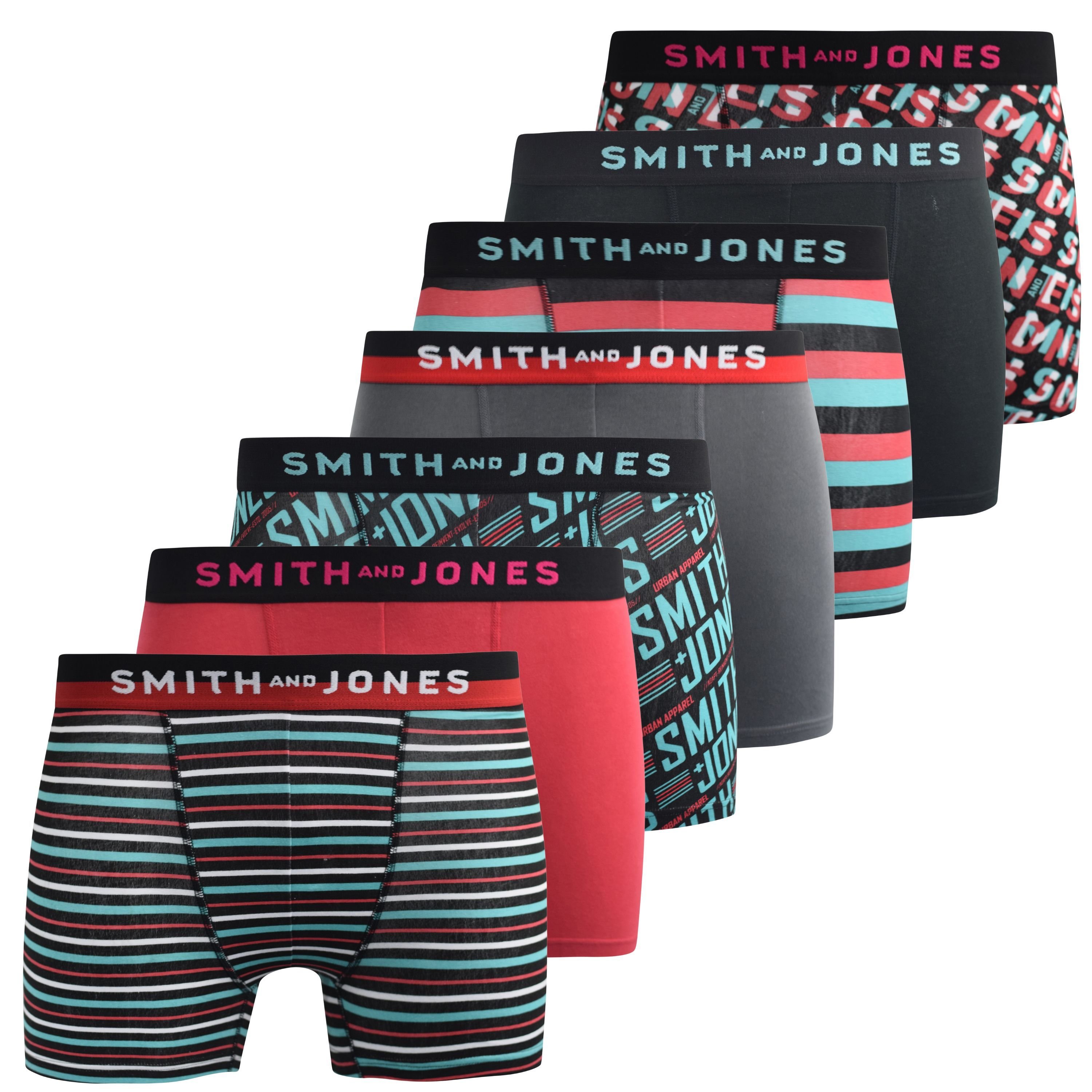 Smith & Jones Smith&Jones Men's Taden Boxers 7pk in Red - 2