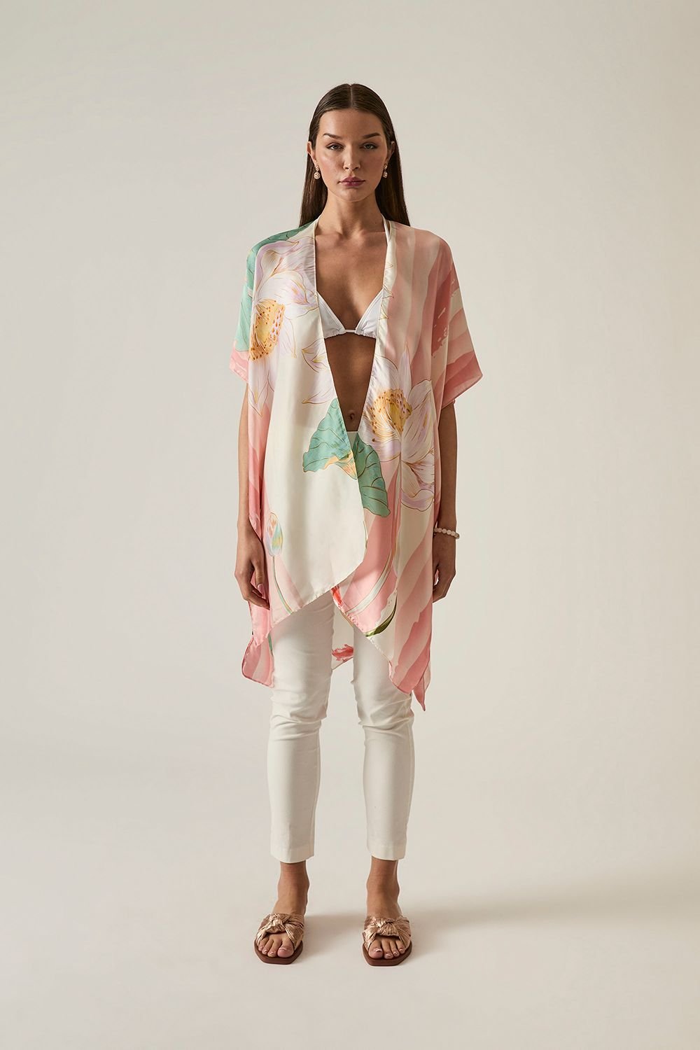 James Lakeland James Lakeland Women's Floral Peach Kaftan - 1