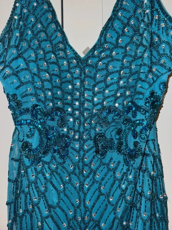 ASOS Turquoise Sequinned Evening Dress