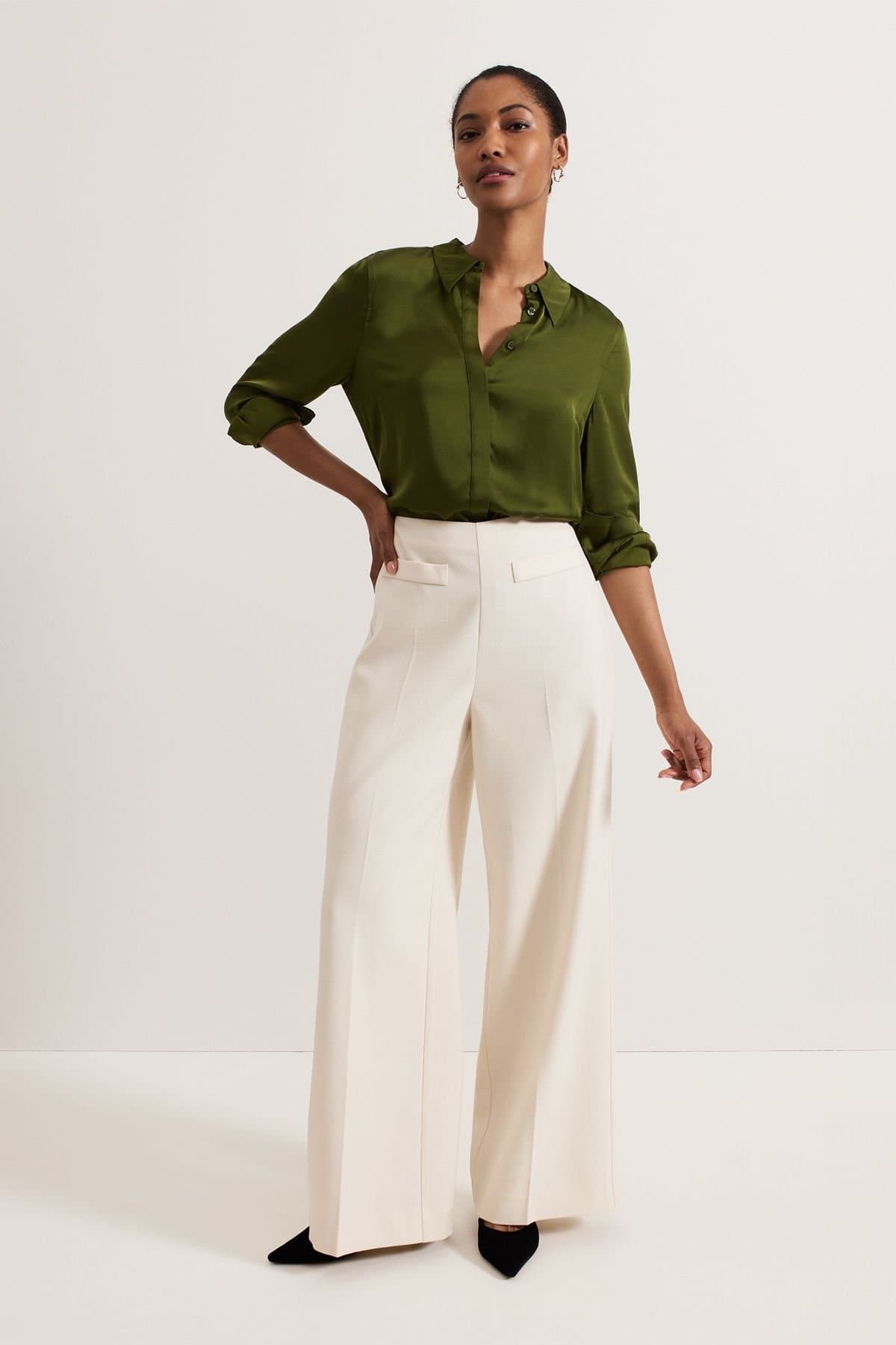 Phase Eight Phase Eight Warm White Wool Blend Trousers