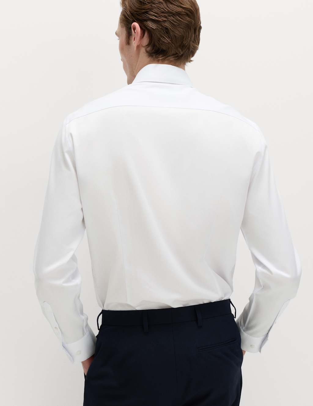 Marks & Spencer M&S Slim Fit Easy Iron Shirt & Tie Set Blue Mix - 4