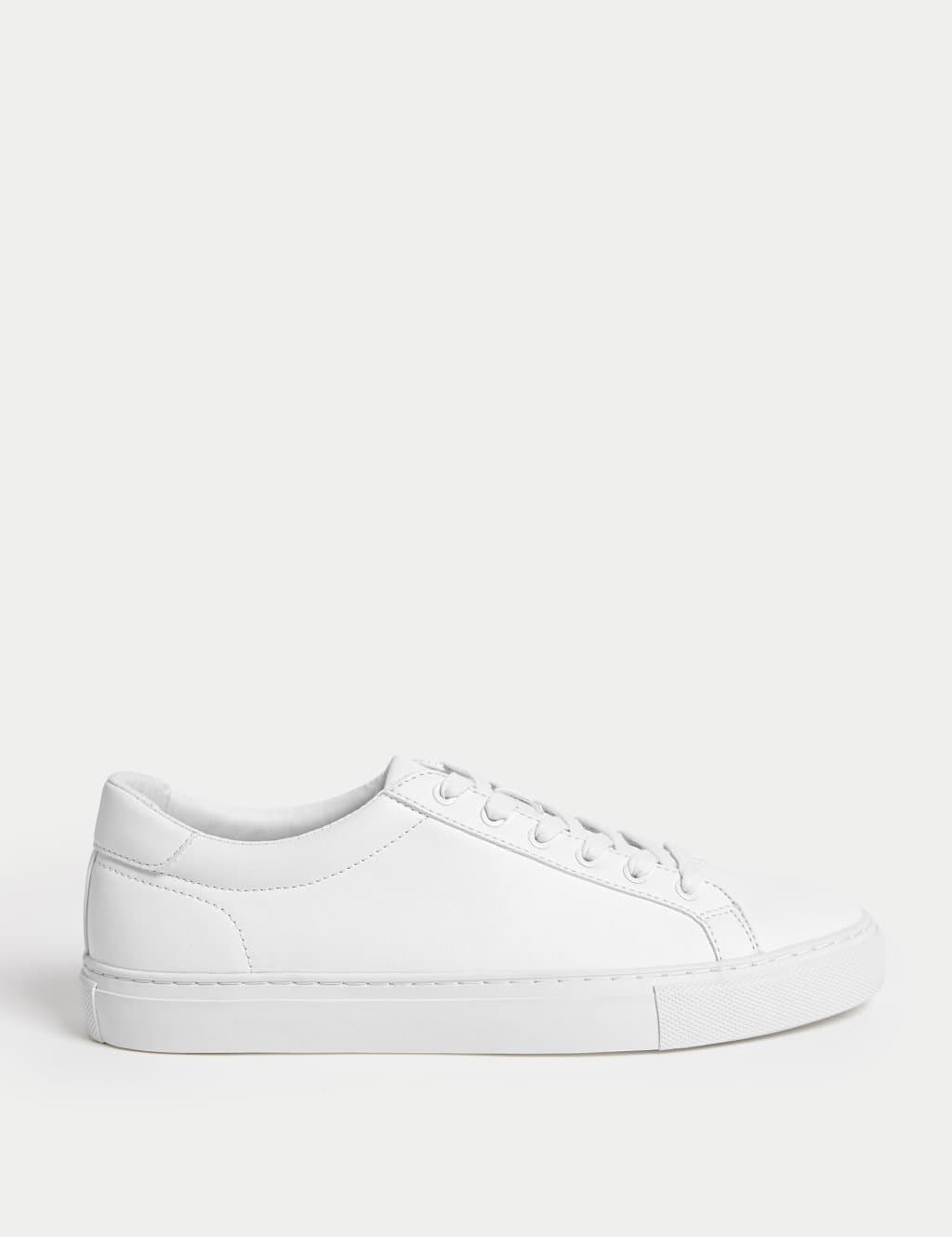 Marks & Spencer M&S White Leather Lace-Up Trainers