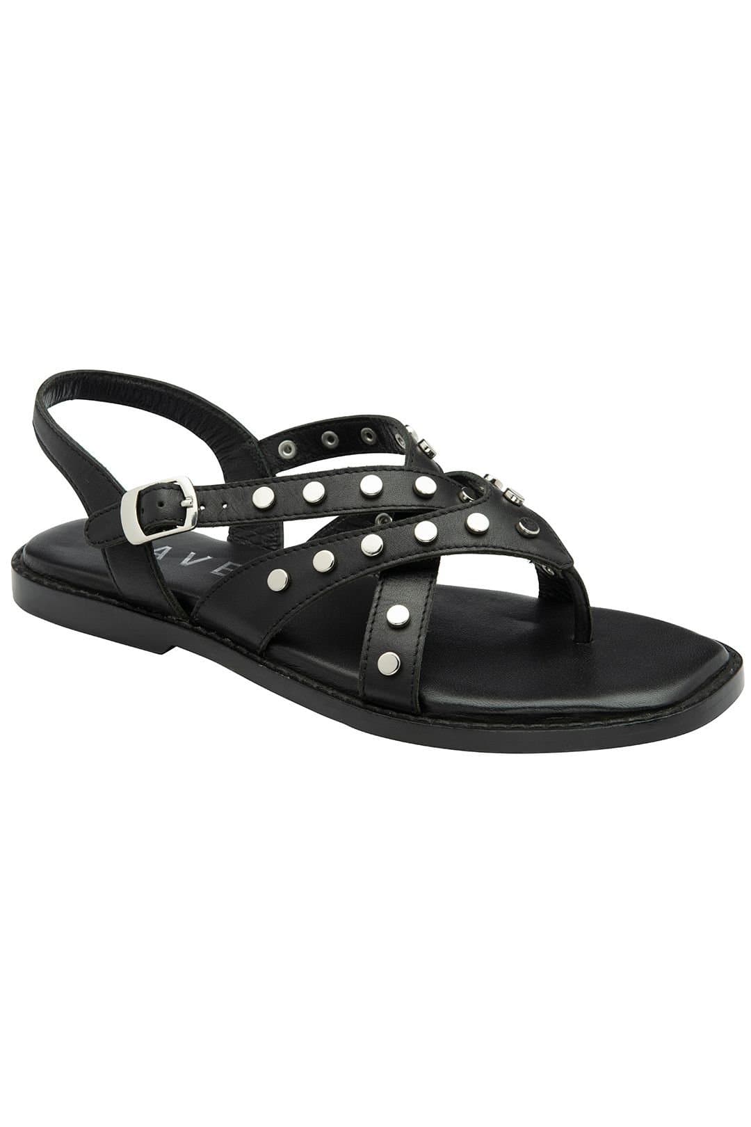 Ravel Ravel Women's 'Myton' Leather Flat Sandals in Black