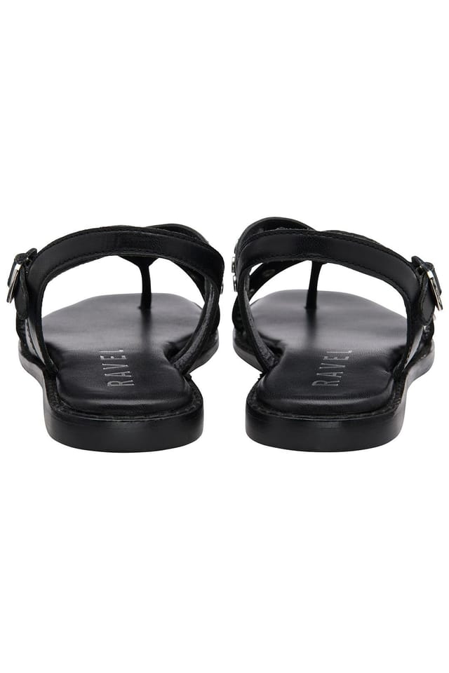 Ravel Ravel Women's 'Myton' Leather Flat Sandals in Black - 3