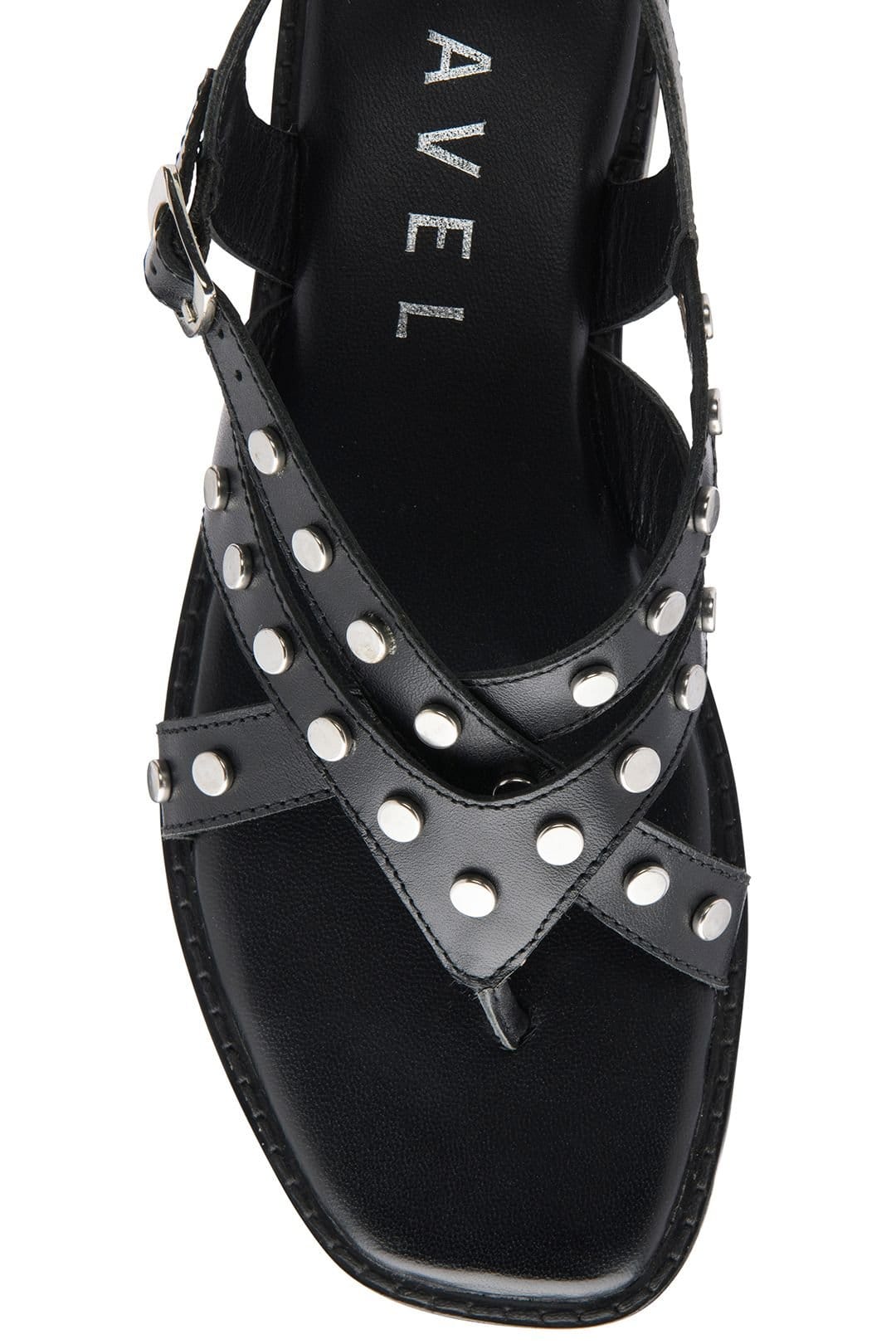 Ravel Ravel Women's 'Myton' Leather Flat Sandals in Black - 4