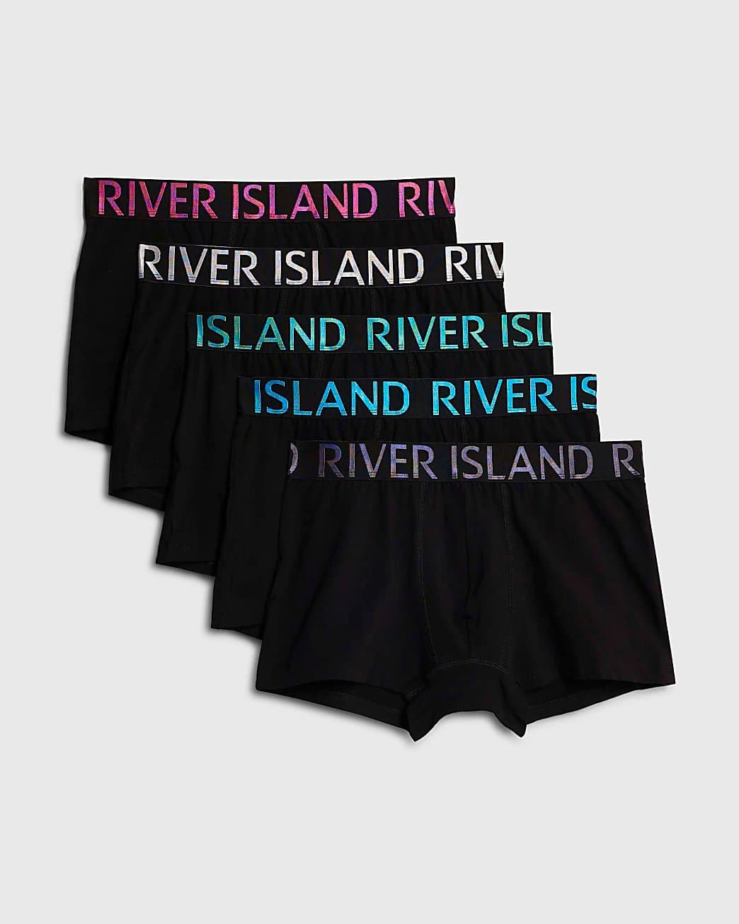 River Island Mens River Island Black Pack Of 5 Trunks