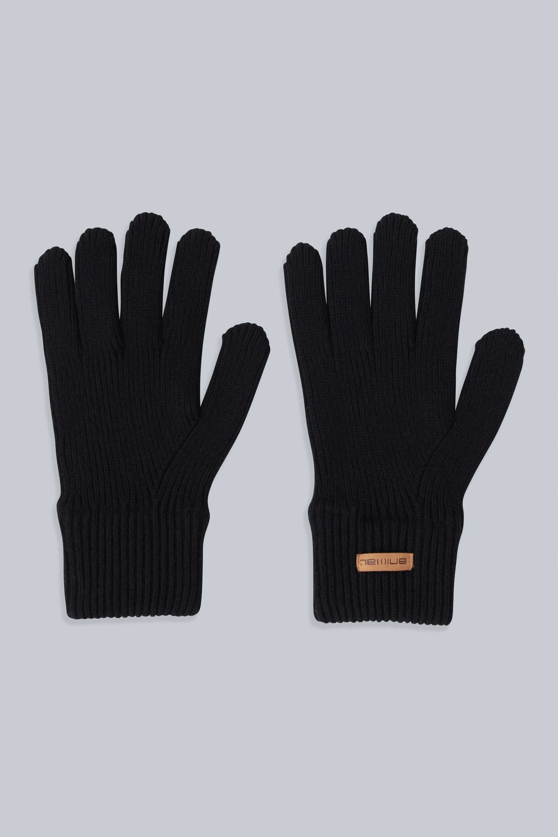 Animal Animal Men's 'Rowan' Warm Comfortable Lightweight Knitted Outdoor Winter Gloves in Black