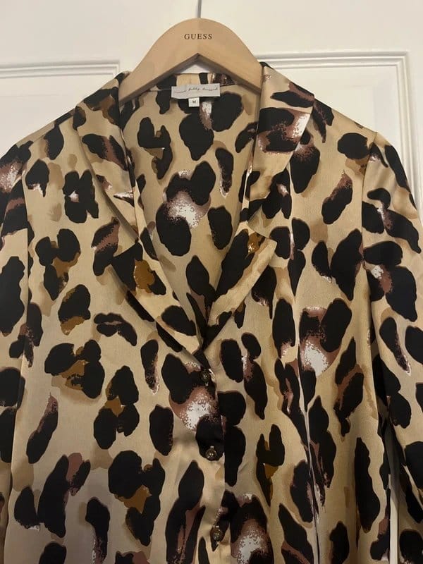 Never Fully Dressed Leopard Print Blouse Size M