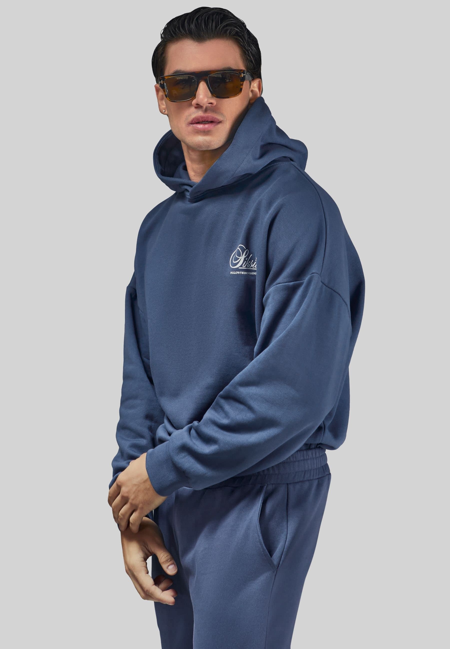 SikSilk SikSilk Men's Navy Graphic Hoodie