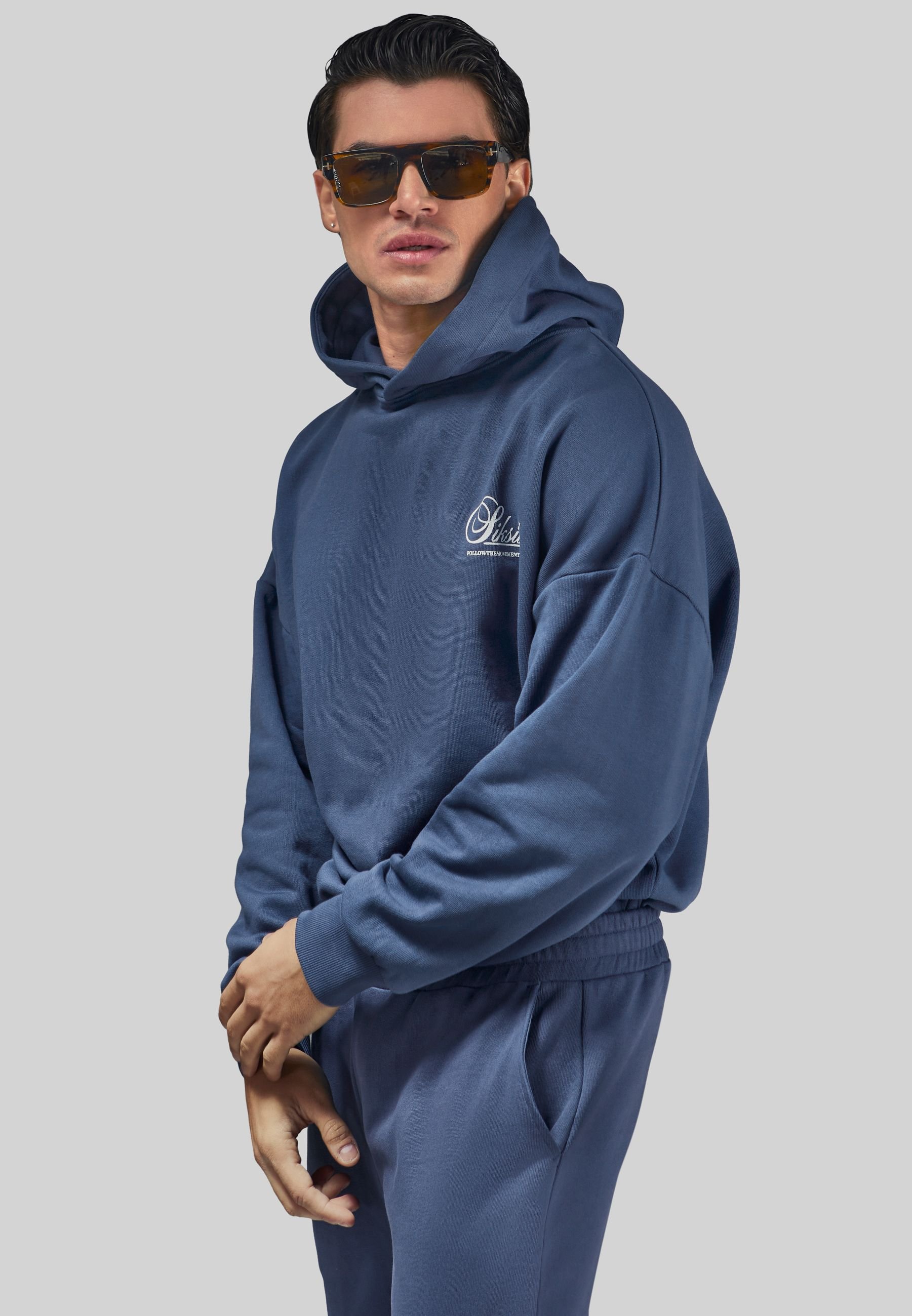 SikSilk SikSilk Men's Graphic Hoodie in Navy - 2