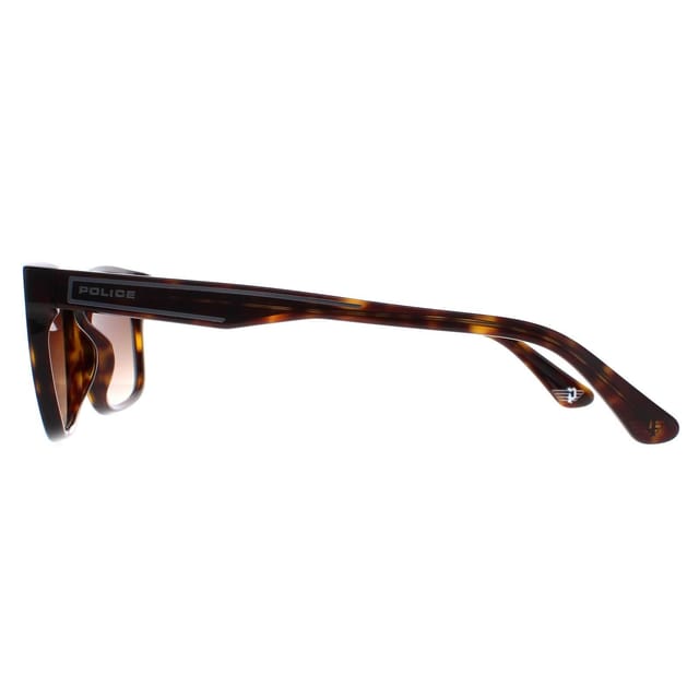 Police Police Men's Rectangle Shiny Dark Havana Brown Gradient SPLB40N Arcade 2 Sunglasses - 3