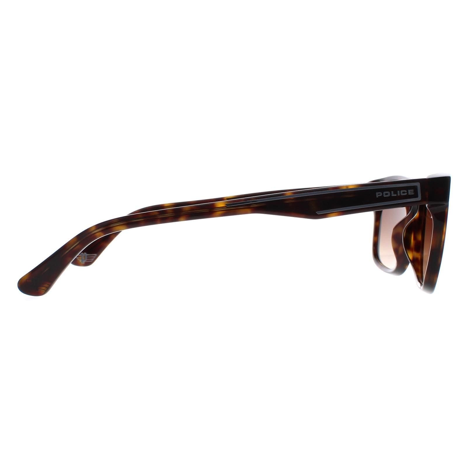 Police Police Men's Rectangle Shiny Dark Havana Brown Gradient SPLB40N Arcade 2 Sunglasses - 4