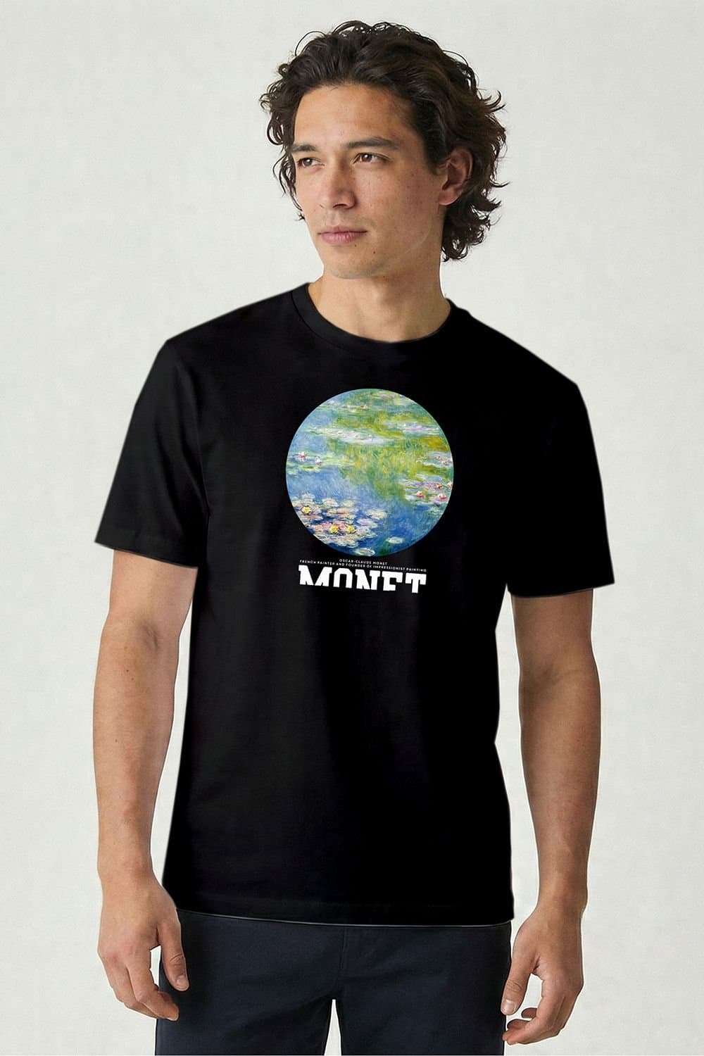 Musee DArt Musee D'Art Men's Monet - Water Lilies 1908 T-Shirt in Black