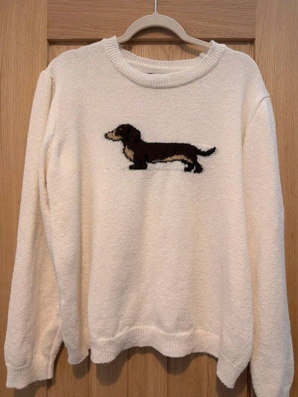 ASOS Design Sausage Dog Long Sleeve Jumper from ASOS