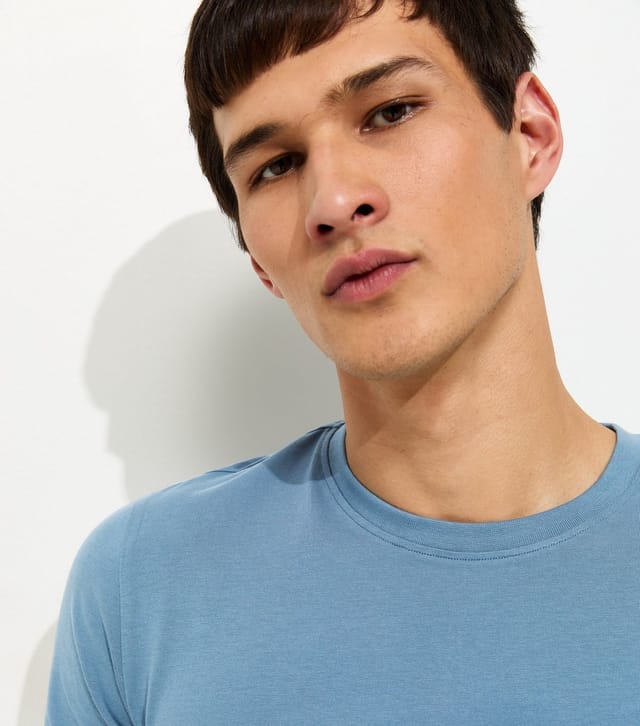 New Look Men's Bright Blue Regular Crew Neck Jersey T-Shirt New Look - 2