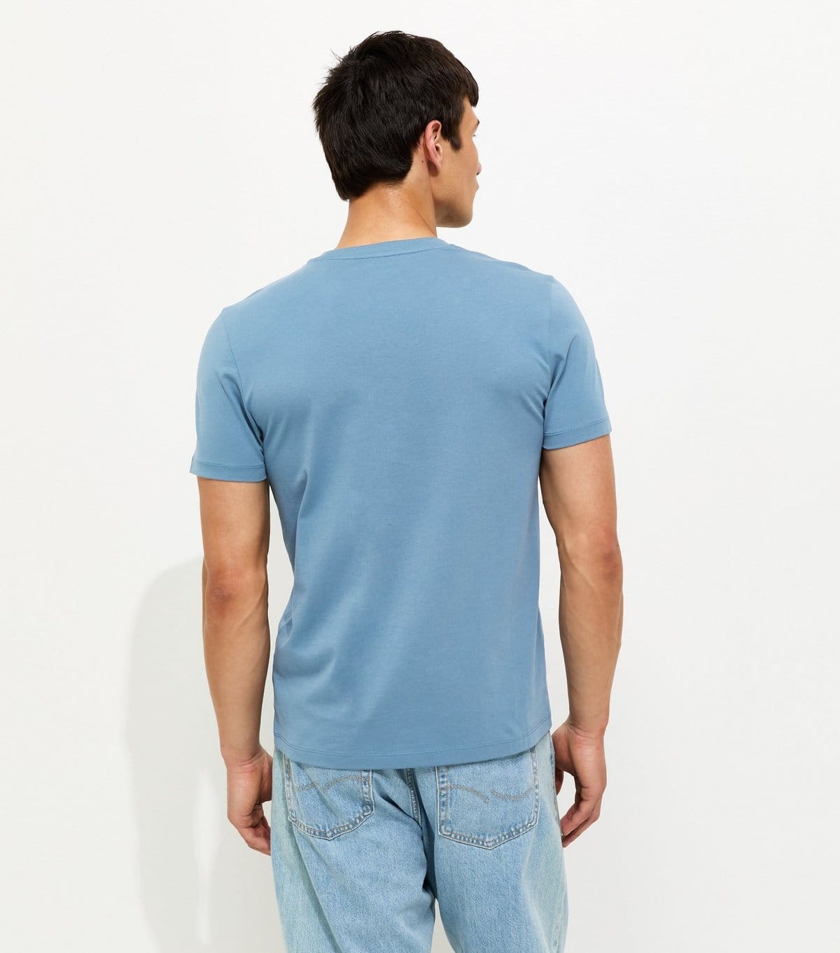 New Look Men's Bright Blue Regular Crew Neck Jersey T-Shirt New Look - 4