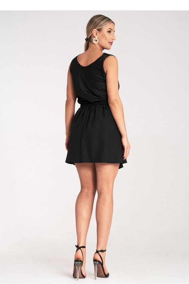 Love Lace Love Lace Women's Pleated Mini Skirt with Elastic Waistband Style 214841 in Black - 3