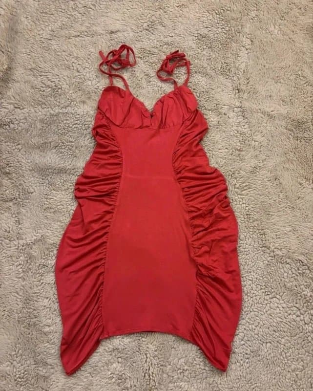 ASOS ASOS Cami Mini Dress with Ruching in Hot Pink UK 10 #2